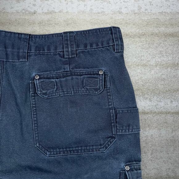 Duluth Trading Cargo Shorts Jet Black Canvas 11" Inseam - Picture 3 of 4